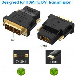 Rankie Adaptateur DVI vers HDMI, 1080P Full HD, Noir